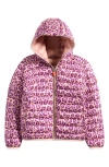 Save The Duck Kids' Leopard Print Hooded Puffer Jacket In Pink