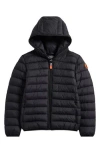 Save The Duck Kids' Lily Hooded Puffer Jacket In Black