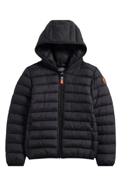 Save The Duck Kids' Lily Hooded Puffer Jacket In Black