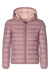 Save The Duck Kids' Lily Hooded Puffer Jacket In Burgundy