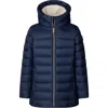 Save The Duck Kids' Meryl Water Repellent Puffer Coat In Blue