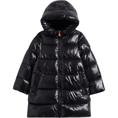 Save The Duck Kids' Millie Hooded Puffer Jacket In Black
