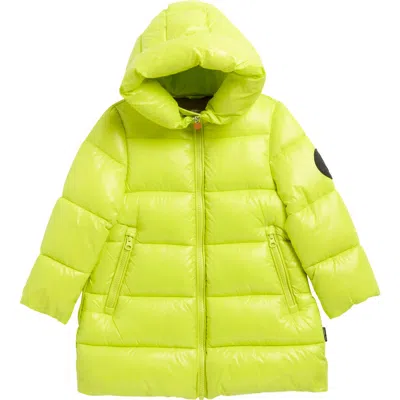 Save The Duck Kids' Millie Hooded Puffer Jacket In Green