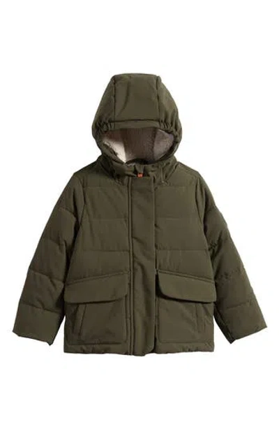 Save The Duck Kids' Molly Hooded Puffer Jacket In Green