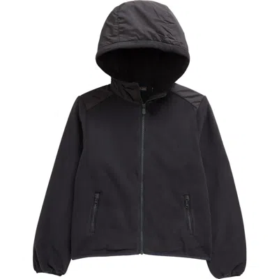 Save The Duck Kids' Neville Water Resistant Fleece Zip Hoodie In Black