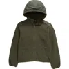 Save The Duck Kids' Neville Water Resistant Fleece Zip Hoodie In Land Green