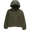 Save The Duck Kids' Neville Water Resistant Fleece Zip Hoodie In Land Green