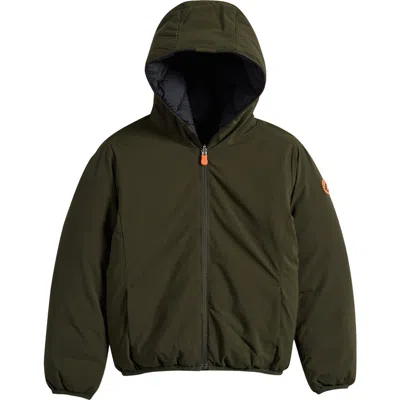 Save The Duck Kids' Oliver Hooded Puffer Jacket In Green