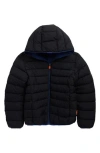 Save The Duck Kids' Oliver Reversible Hooded Jacket In Black