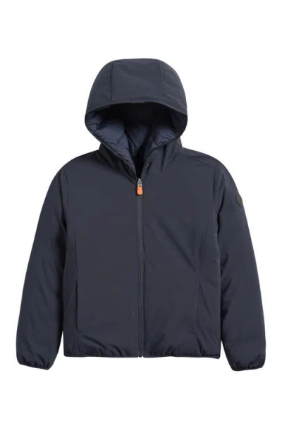 Save The Duck Kids' Oliver Reversible Hooded Jacket In Blue