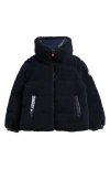 Save The Duck Kids' Onis Faux Shearling Puffer Jacket In Blue