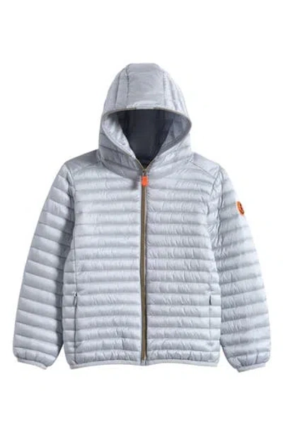 Save The Duck Kids' Rosy Quilted Hooded Puffer Jacket In Crystal Grey