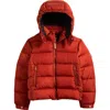 Save The Duck Kids' Shiny Water Repellent Puffer Jacket With Detachable Hood In Red