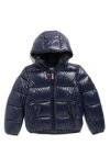 Save The Duck Kids' Short Hooded Puffer Jacket In Blue