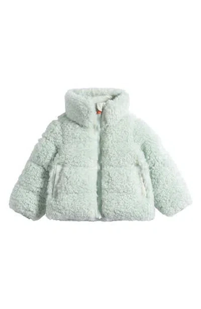 Save The Duck Kids' Thisbe High Pile Fleece Puffer Jacket In Blue