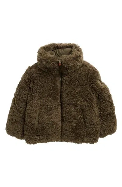 Save The Duck Kids' Thisbe Quilted Fleece Jacket In Brown