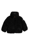 Save The Duck Kids' Thisbe Quilted Fleece Jacket In Black