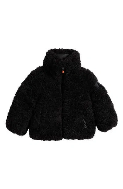 Save The Duck Kids' Thisbe Quilted Fleece Jacket In Black