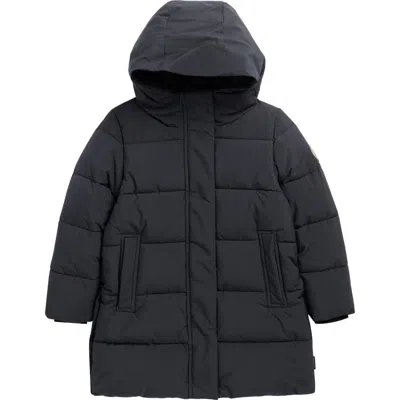 Save The Duck Kids' Trini Channel Quilted Hooded Puffer Jacket In Black