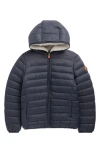 Save The Duck Kids' Wind & Water Resistant Fleece Lined Puffer Jacket In Black