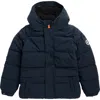 Save The Duck Kids' Wind & Water Resistant Fleece Lined Puffer Jacket In Black