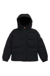 Save The Duck Kids' Wind & Water Resistant Fleece Lined Puffer Jacket In Black