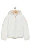 Save The Duck Kids' Wind & Water Resistant Fleece Lined Puffer Jacket In Off White