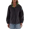 Save The Duck Ladies Black Suki Hooded Raincoat In Blue