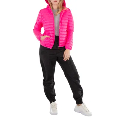 Save The Duck Ladies Fluo Pink Kyla Hooded Puffer Jacket