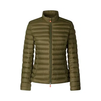 Save The Duck Ladies Green Carly Puffer Jacket