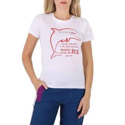 Save The Duck Ladies White Kelsey Dolphin T-shirt