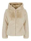 Save The Duck Kennie Water Repellent Faux Shearling Jacket In Brown