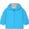 SAVE THE DUCK LIGHT BLUE COCO WINDBREAKER FOR BABY BOY WITH LOGO