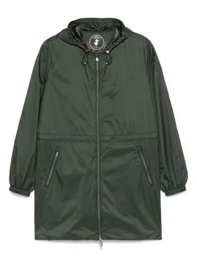 Save The Duck Lightweight Green Nylon Parka With Practical Features
