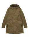 Save The Duck Lightweight Green Parka With Concealed Placket In Green