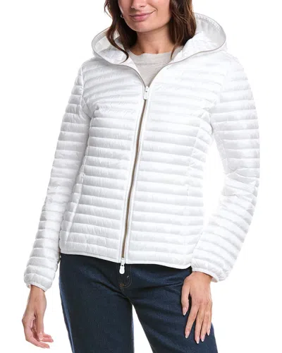 Save The Duck Iris 22 Hooded Quilted Coat In White