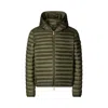 Save The Duck Lightweight Quilted Casual Jacket With Two-way Hood In Green