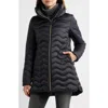 Save The Duck Livette Wavy Quilted Water Repellent Puffer Jacket In Black