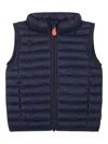 Save The Duck Blue Vest For Baby Boy With Logo In Blue