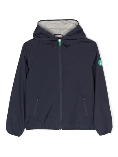 Save The Duck Kids' Logo-detail Hooded Jacket In Blue