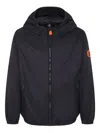 Save The Duck Blue Windbreaker Jacket For Kids With Logo In Blue