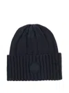 Save The Duck Logo-patch Beanie Hat In Blue