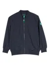 Save The Duck Logo-patch Bomber Jacket In Blue