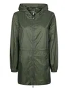 Save The Duck Lightweight Green Nylon Parka With Practical Features In Green