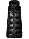 Save The Duck Iria Long Puffer Vest In Black In Black