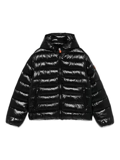 Save The Duck Kids' Logo-patch Jacket In Black