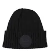 Save The Duck Logo-patch Knitted Cotton Beanie In Black