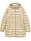 Save The Duck Logo-patch Padded Coat In Sand