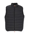 Save The Duck Logo-patch Padded Gilet In Black