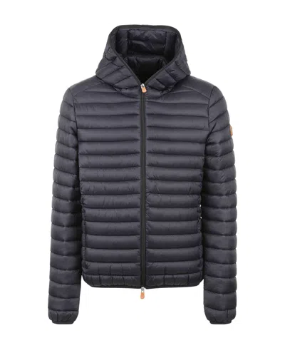 Save The Duck Logo-patch Padded Jacket In Black